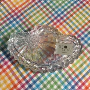 Vintage Studio Nova Crystal Covered "Heart to Heart" Jewelry Box Japan NIB